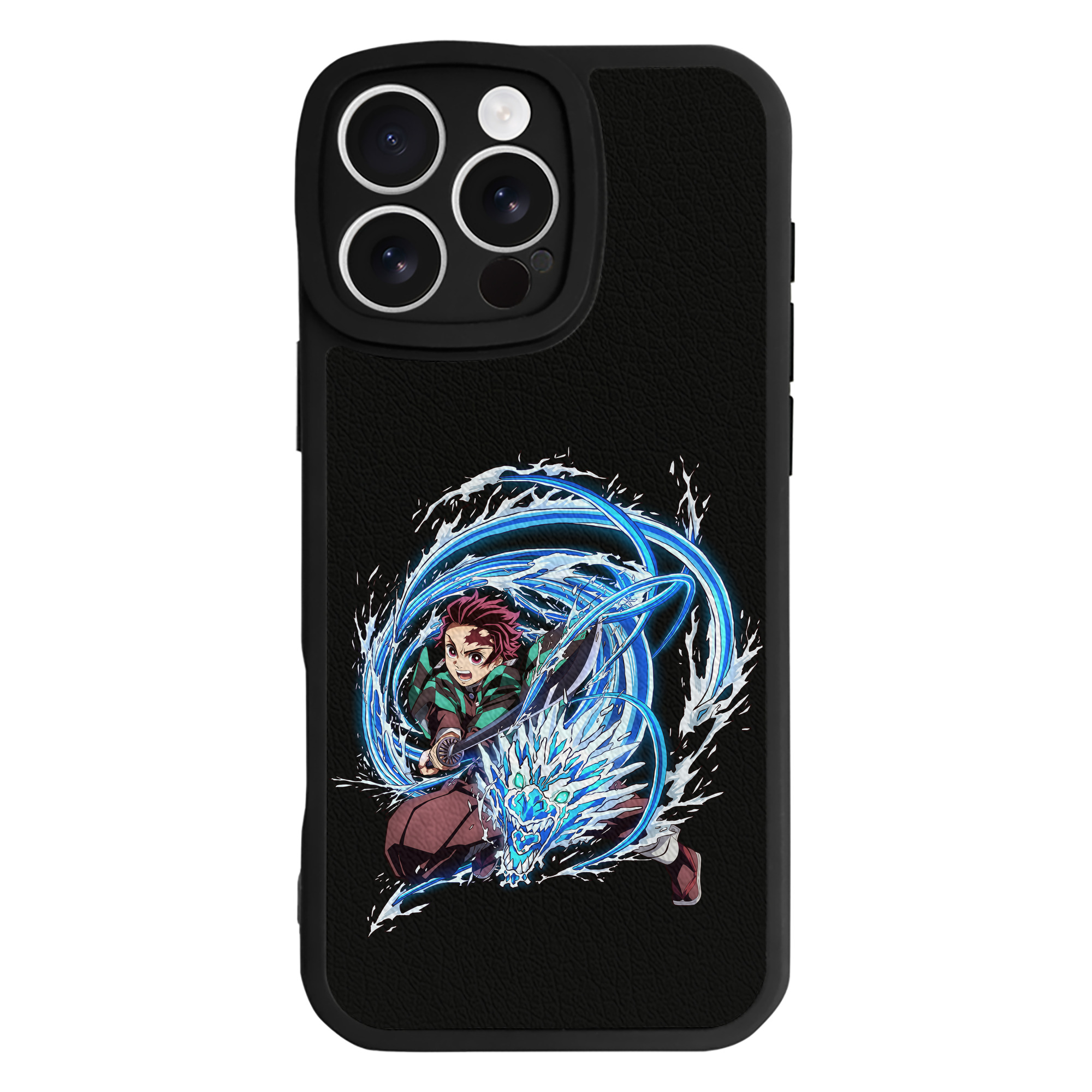 （画像用） 鬼滅の刃 竈門 炭治郎／かまど たんじろう Kamado Tanjirou 【iPhone 16シリーズ対応】シリコンスマホケース（レザー調） 材質：シリコン